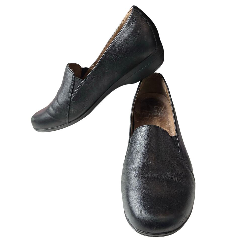 Dansko Farah Black Leather Slip-On Loafer Women's 41/US10.5 Comfort Clogs Work